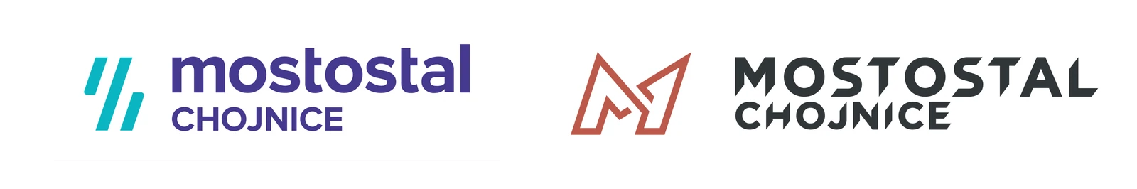Logotyp Mostostal Chojnice przed rebrandingiem i po nim